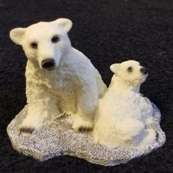 Other - 2 Resin Polar Bears Mother & Cub Vtg 80's